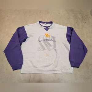 VTG 80s/90s UW Huskies Sweatshirt Men's XL Gray Purple University Of Washington
